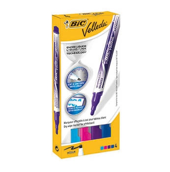 Bic Whiteboardmarker Velleda Fashion 4 stuks