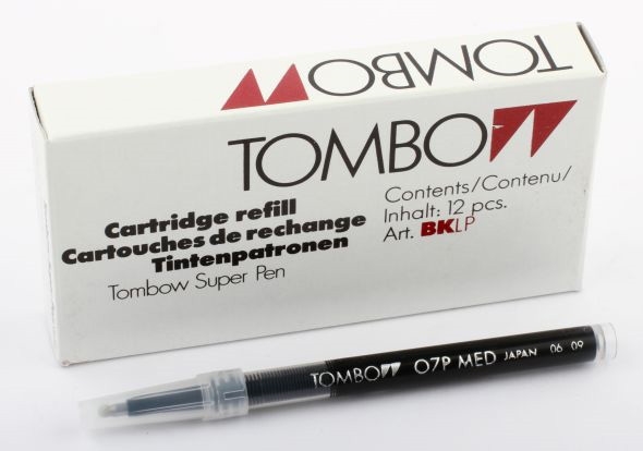 Tombow Rollerpen navulling 0,10 zwart