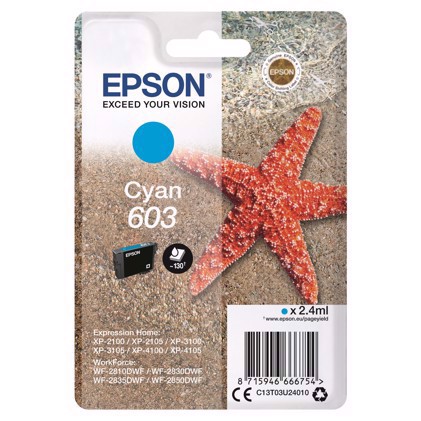 Epson T03U Cyan 603 Inktcartridge