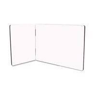 ChromaLuxe Flat Top Photo Panel Hinged Pair - 89 x 127 + 127 x 178 x 6,35 mm Gloss White Hardboard - Includes 2 panels & 2 hinges
