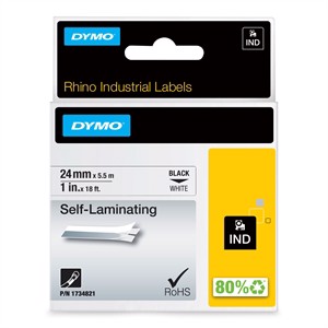 Tape Rhino 24mm x 5,5m zelflaminerend bl/wit