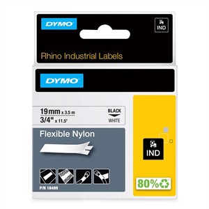 Tape Rhino 19mm x 3,5m flexibele nylon zwart/wit