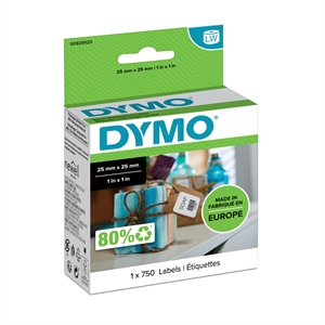Dymo LabelWriter 25 mm x 25 mm multifunctioneel stuk.