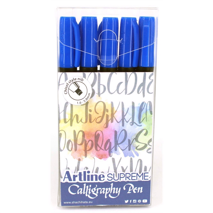 Artline Supreme Calligraphy Pen 5 - set blauw