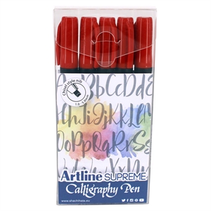 Artline Supreme Calligraphy Pen 5 - set rood