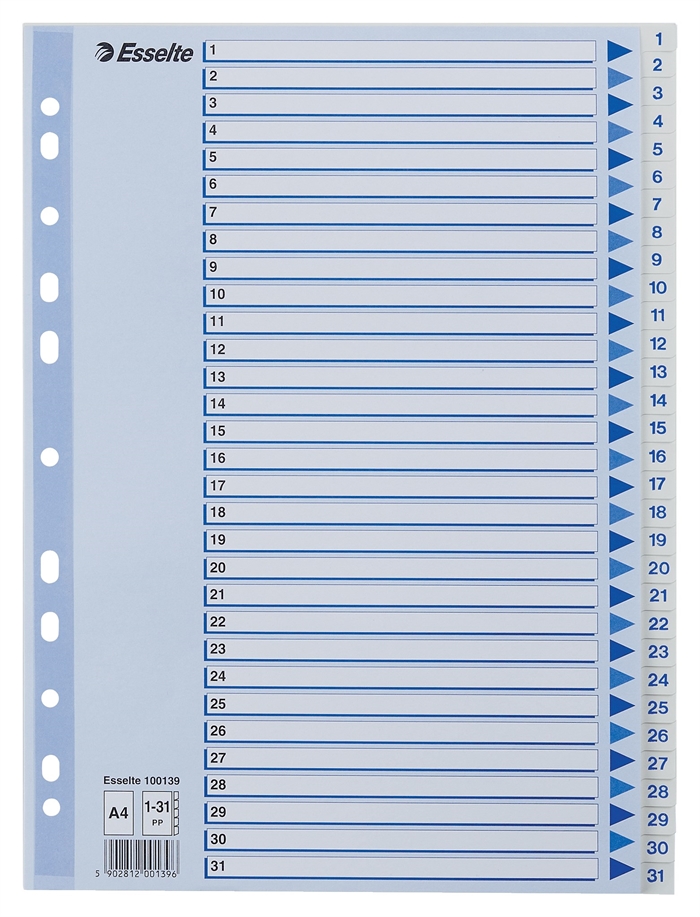 Esselte Register PP A4 1-31 wit