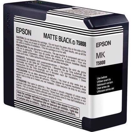 Epson Matte Black 80 ml blækpatron T5808 - Epson Pro 3800 og 3880
