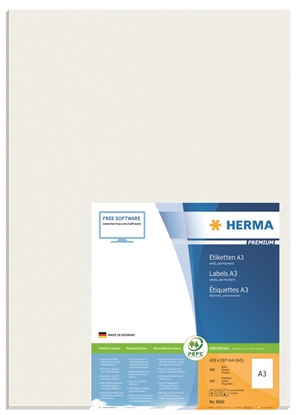 HERMA etiket Premium A3 100 420 x 297 mm, 100 stuks.