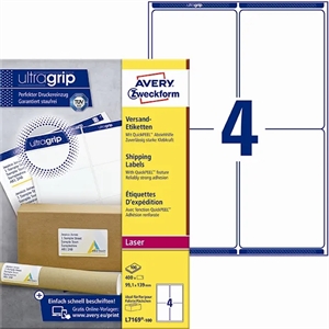 Avery L7169-100 Verzendlabels 99,1 x 139 mm QP+UG mm, 400 stuks.