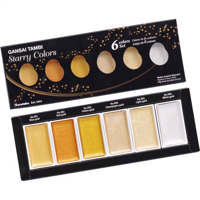 ZIG GANSAI TAMBI STARRY COLORS set met 6 kleuren