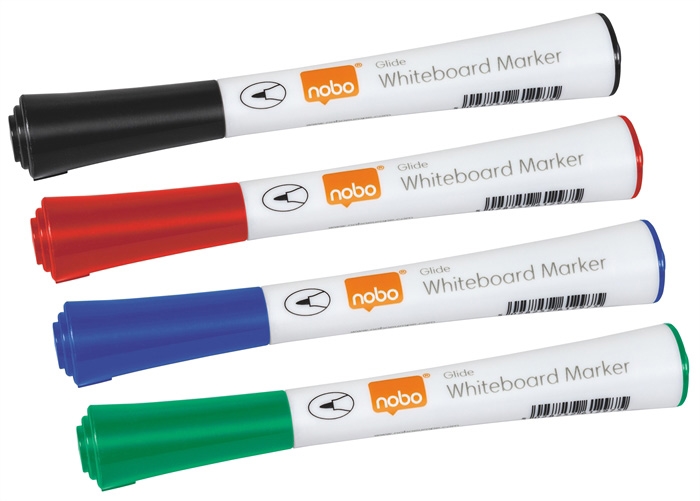 Nobo WB Marker Glide fijne punt 1 mm assortiment (4)