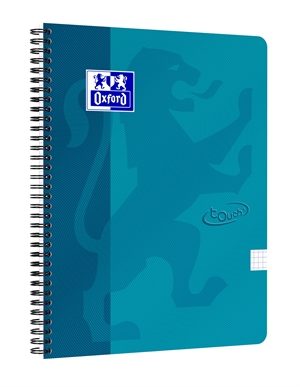 Oxford Touch notitieboek A4 geruit 70 vellen 90g turquoise.