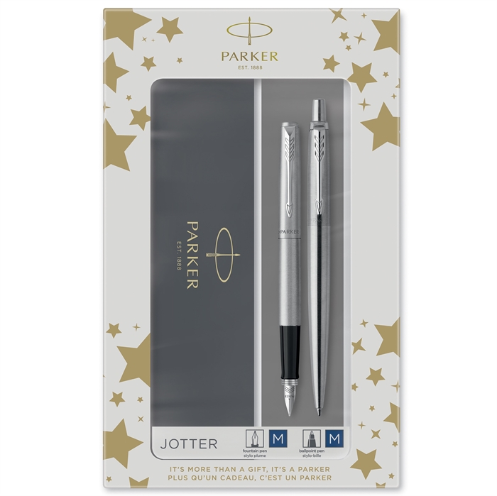 Parker Duoset Jotter CT balpen+vulpen zilver