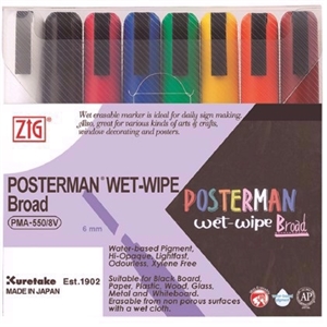 ZIG Marker Posterman wet-wipe 6mm 8 - set

ZIG Marker Posterman nat afwisbare marker 6mm 8 - set