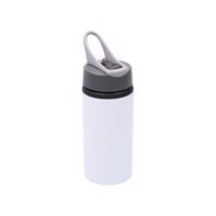 Aluminium Drink Bottle 500 ml / 17 oz - White With Handle