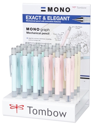 Tombow Stiftblyant MONO graph 0,5 pastel display (24)

Translation: Tombow Potlood MONO graph 0,5 pastel display (24)