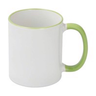 Sublimation Mug 11oz - Rim & handle Light Green Dishwasher & Microwave Safe
