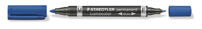 Staedtler Marker Lumocolor Duo Perm 0,6-1,5mm blauw