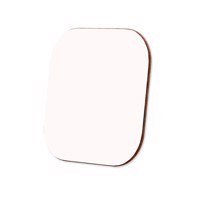 Unisub Coaster - 101,6 x 101,6 x 3,18 mm Gloss White Hardboard