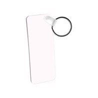 Unisub Keychain - Rectangle 2 Sided Gloss White Aluminium - 31,8 x 76,2 x 1,14mm