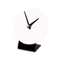 Unisub Desk Clock with Kit - Round with L-Bracket Stand Gloss White FRP - 120,7 Round x 2,29 mm