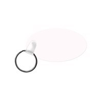 Unisub Keychain - Oval 2 Sided Gloss White Aluminium - 34,9 x 63,5 x 1,14 mm