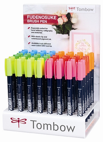 Tombow Marker Fudenosuke harde neon display (48)