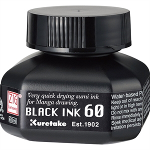 ZIG Cartoonist Zwarte Inkt 60 zwart