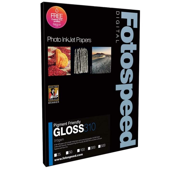 Fotospeed PF Gloss 310 g/m² - A4, 50 vellen.