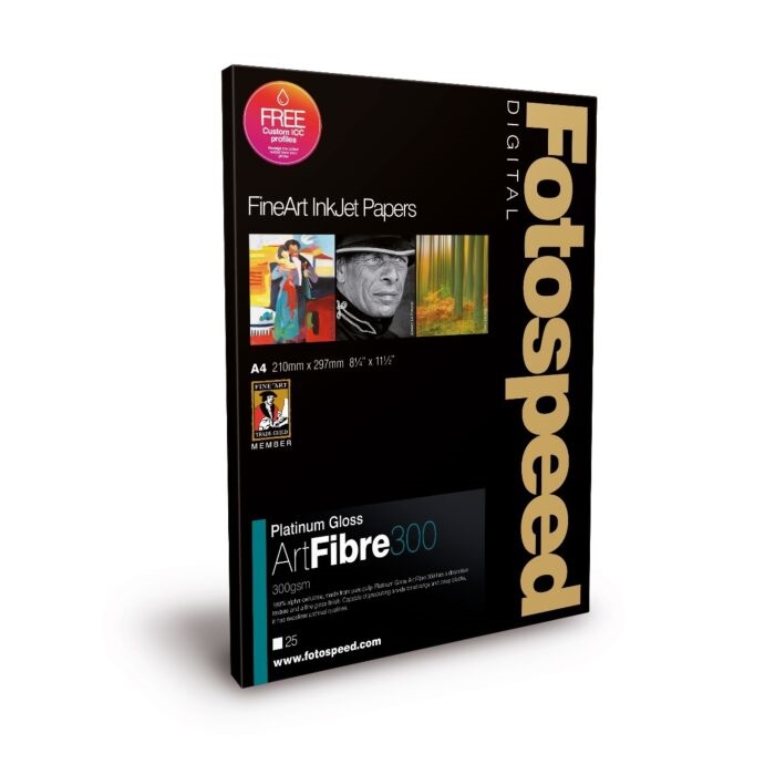 Fotospeed Platium Gloss ART FIBRE 300 g/m² - 5x5", 25 vellen